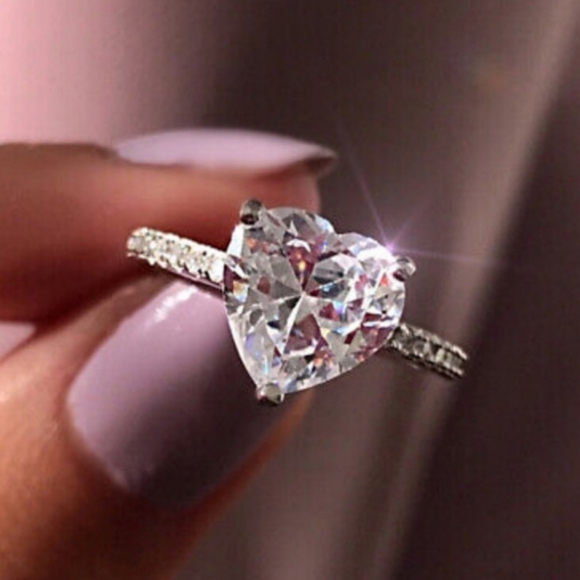 💖NEW🎀925 Diamond Heart Ring - Picture 5 of 7
